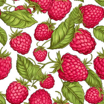seamless raspberry pattern