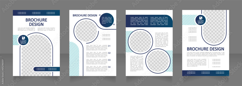 Poster online banking service and accounting blank brochure design. template set with copy space for text. 