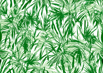 palm tree leaves seamless background wallpaper created with generative ai technology. 