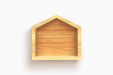 realistic wooden house symbol on white back