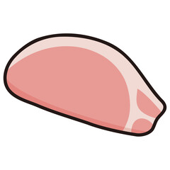 太い線で描かれたカットイラスト / 豚ロース