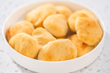 Homemade naan dippers