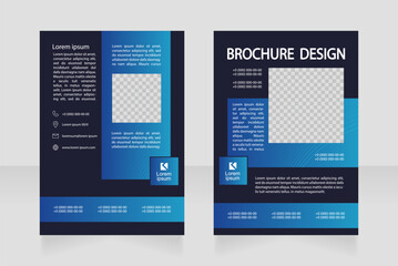 Machinery and innovation for business blank brochure design. Template set with copy space for text. Premade corporate reports collection. Editable 2 paper pages. Montserrat font used