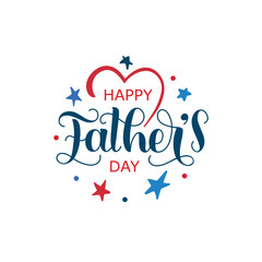 Fototapeta na wymiar Happy Father's Day handwritten text isolated on white background. Modern brush ink calligraphy, hand lettering typography for print, poster, banner, greeting card. Vector illustration. Dad, daddy logo