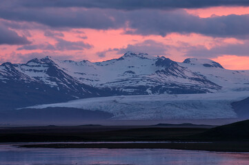 Mountains of Iceland at sunset