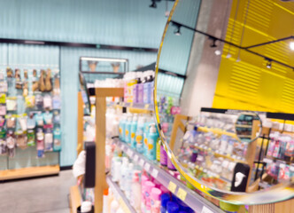 buying make up at cosmetics section in store. choosing cosmetics, perfumes, creams and shampoos, Using tester.