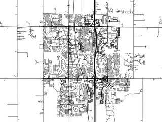 Vector road map of the city of  Airdrie Alberta in Canada on a white background.
