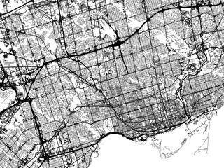 Obraz premium Vector road map of the city of Toronto Ontario in Canada on a white background.