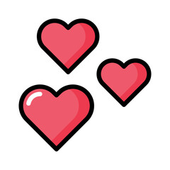 Flat line heart icon.