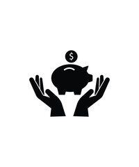 hand holding mini bank icon, vector best flat icon.