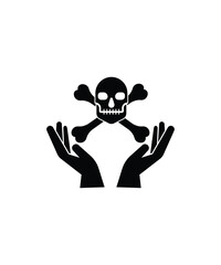hand holding death icon, vector best flat icon.