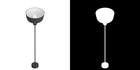 3D rendering illustration of a pendant lamp