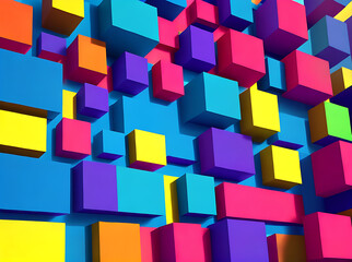 Obraz premium Colorful abstract geometric 3D background panels.