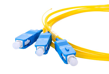 fiber optic coupler with SC connectors on transparent png