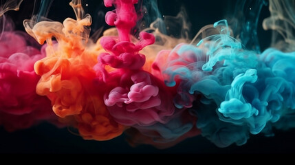 Acrylic colors in water. Abstract background. Generative ai.