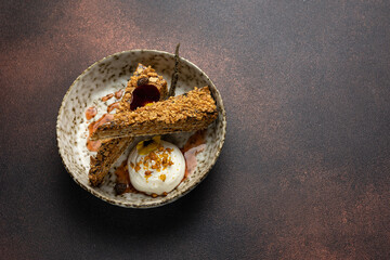 delicious dessert in the restaurant