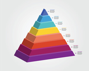 pyramid chart template for infographic for presentation for 8 element