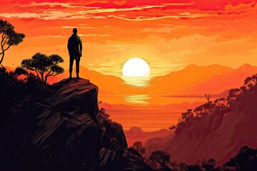 Contemporary Horizon: A Vision from the Cliff - AI generated