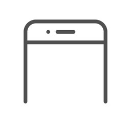 Smartphone protection related icon outline and linear symbol.