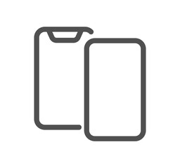 Smartphone protection related icon outline and linear symbol.
