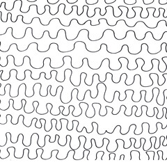 texture. Sea water wave template. Black and white wavy lines drawn by hand. Background picture. Doodle.