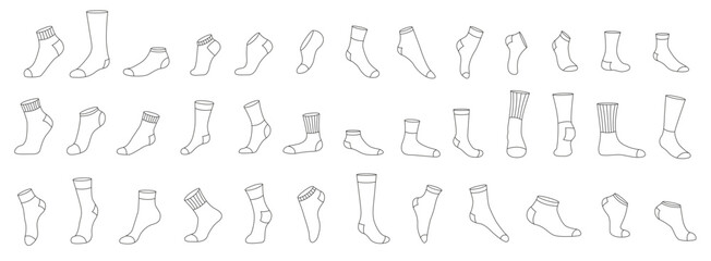 Socks icon linear. Vector illustration
