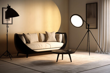 carpet floor living room for luxury interior design, product background 3D. generative AI