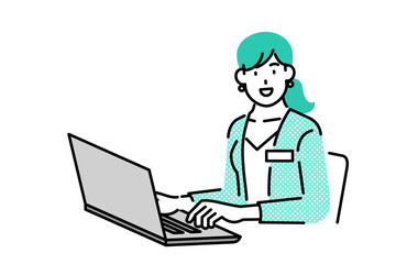 woman working with laptop, business concept