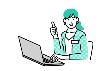 woman working with laptop, business concept