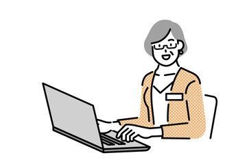 woman working with laptop, business concept