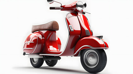 red scooter isolated on white