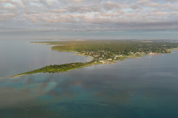 Viimsi peninsula on a summer evening, photo from above.