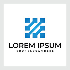 Modern Logo Technology for Business, Creative Technology Symbols for Companies, Logotypes of Digital Concepts, Connections and Networks Icons