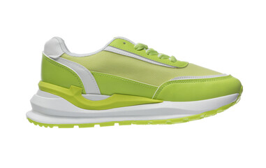 One stylish light green sneaker isolated on white