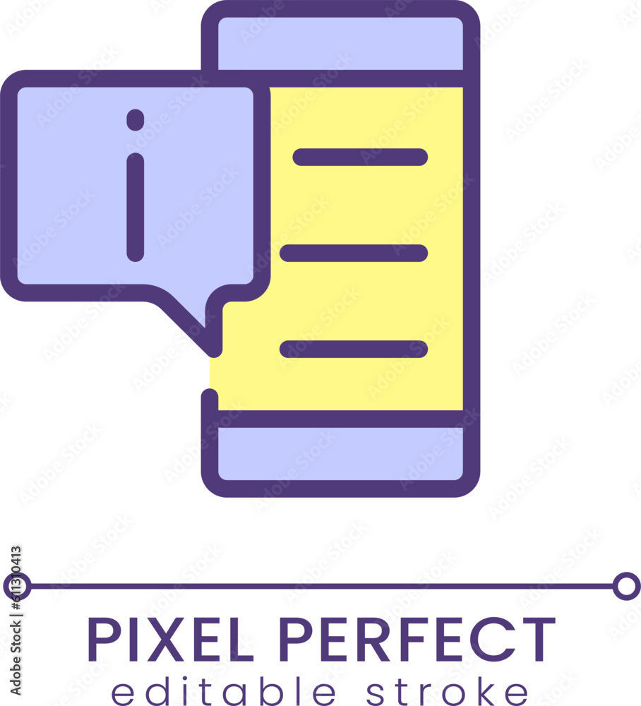 Poster get info from phone pixel perfect rgb color icon. information in smartphone. important notifications