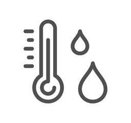 Temperature and thermometer related icon outline and linear symbol.	
