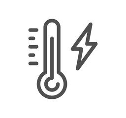 Temperature and thermometer related icon outline and linear symbol.	
