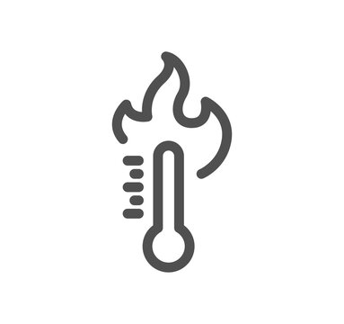 Temperature and thermometer related icon outline and linear symbol.	
