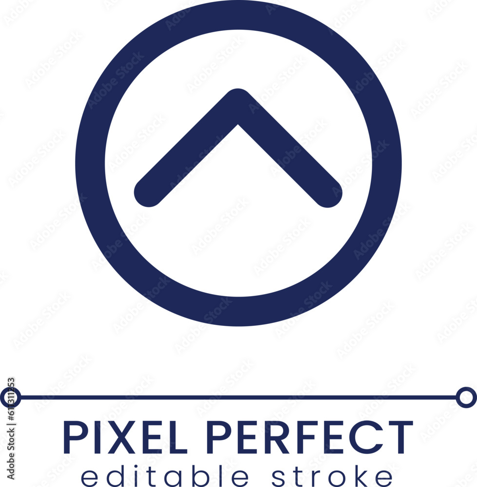 Poster upward direction arrow pixel perfect linear ui icon. upload content button. webpage element. gui, ux