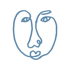 aesthetic face hand drawn