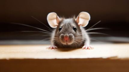 closeup of small mouse. generative ai