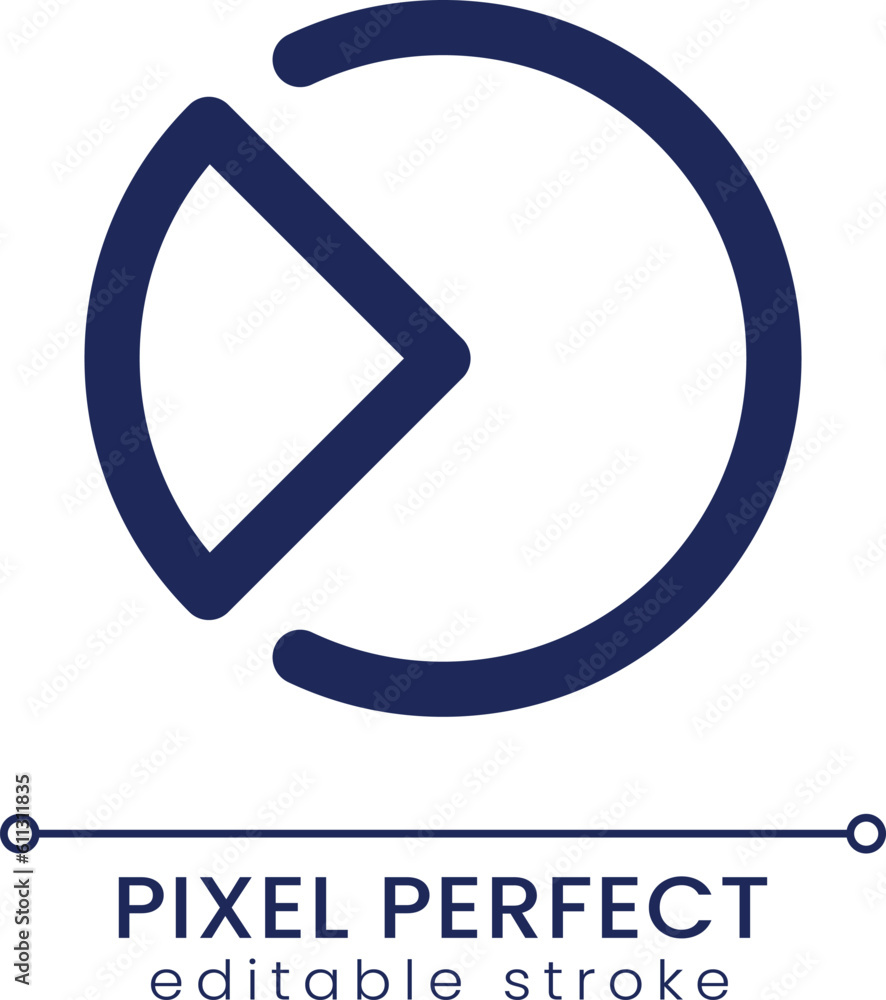 Poster segment chart pixel perfect linear ui icon. online data analysis tool. circle diagram. gui, ux desig