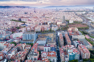 Fototapeta na wymiar View Point Of Barcelona in Spain. Overlooking the city of Barcelona