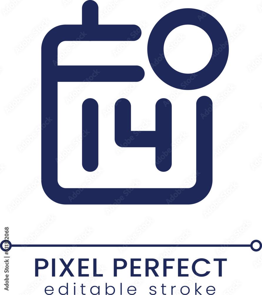 Poster calendar reminder pixel perfect linear ui icon. event date. business organizer. gui, ux design. outl