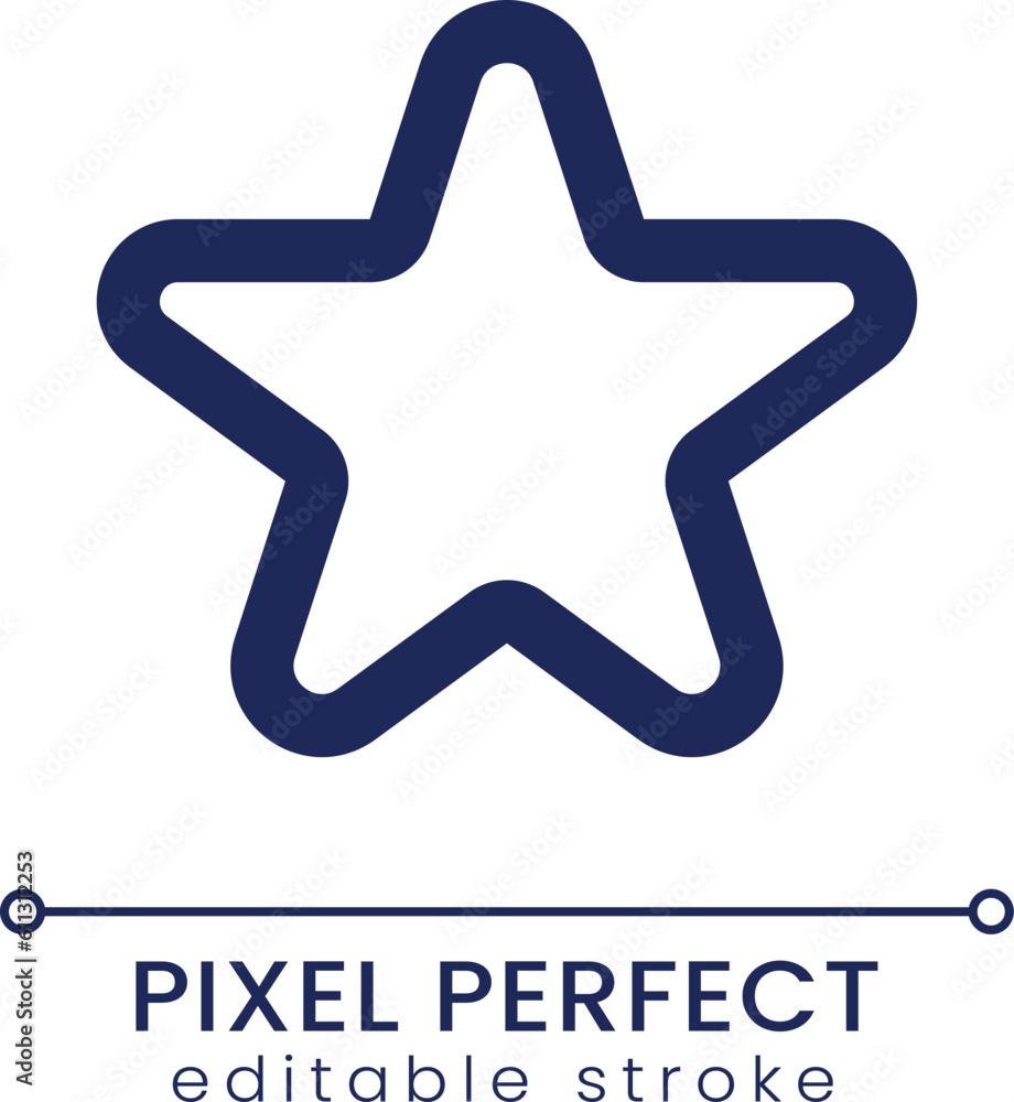 Poster star pixel perfect linear ui icon. choose favourite products. evaluation online. gui, ux design. out
