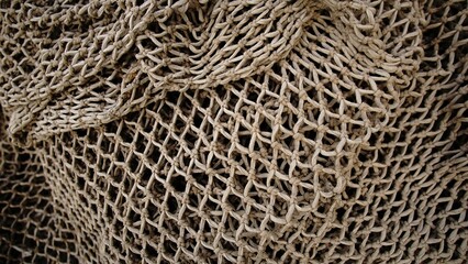 fishing net stacked waving as background