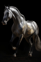 Obraz na płótnie Canvas Aesthetic horse | black golden accents