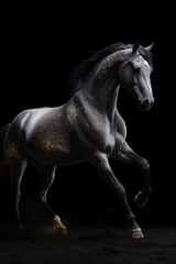 Naklejka na ściany i meble Aesthetic horse | black golden accents