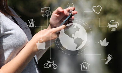 person typing on a touch interface