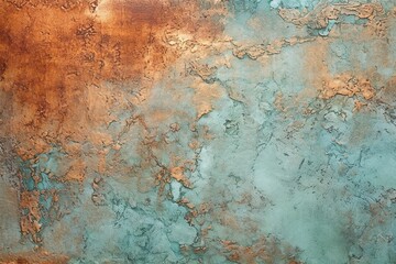 Aged Copper Patina Metal Background Texture created with Generative AI technology